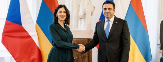 Markéta Pekarová Adamová the Speaker of the Chamber of Deputies met with the Speaker of the Armenian National Assembly Alen Simonyan in Prague